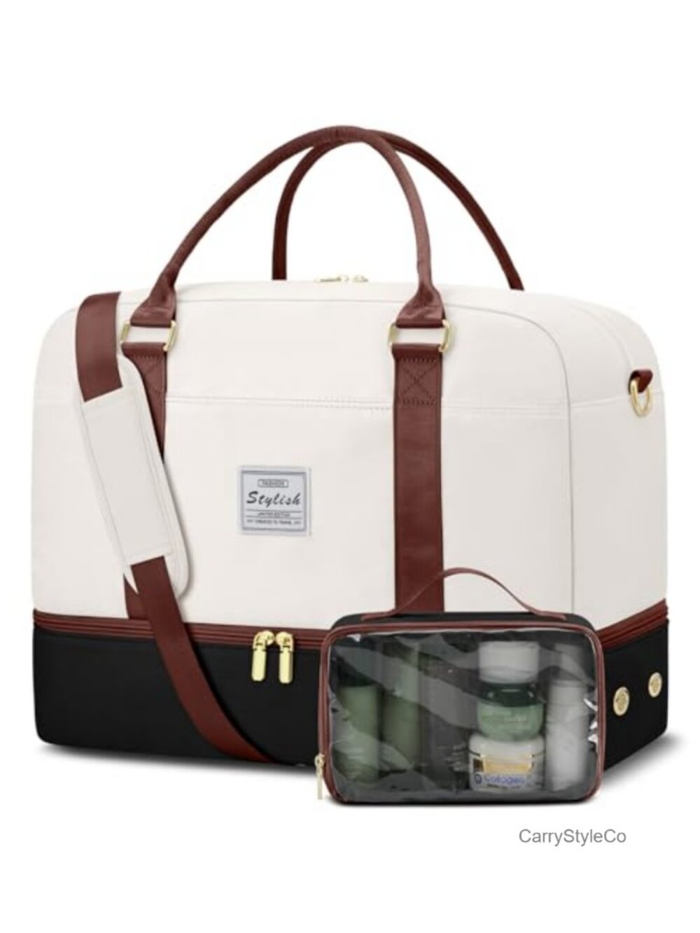 Weekender Travel Duffle Bag Women 40L Carry On Overnight Bag with Shoe